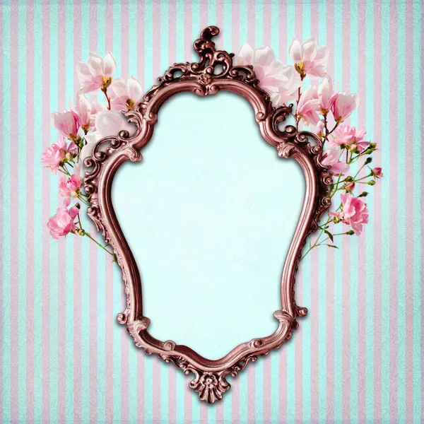 Shabby Chic Background with antique frame — Stock Photo, Image