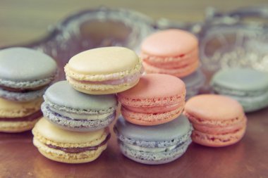 macarons ile shabby chic arka plan