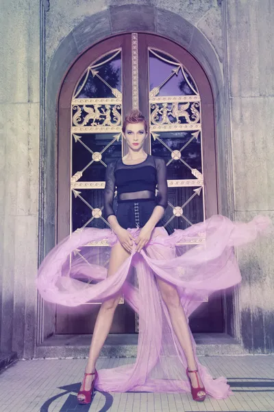 Vacker, romantisk gotisk stil kvinna — Stockfoto