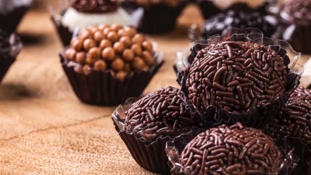 Brigadeiros Gourmet Typical Sweet Brazil — Stock Video