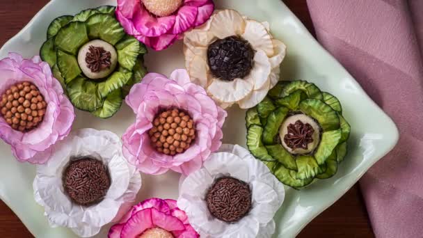 Çeşitli Gurme Tugadeiro Türleri Brezilya Dan Tipik Bir Tatlı Üst — Stok video