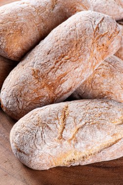 Doğal mayalanmış ekmek. Üst görünüm.