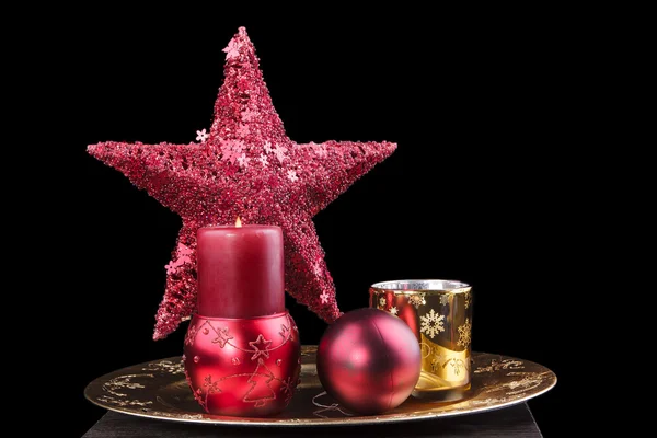 Christmas still life with candles — Stock Photo, Image