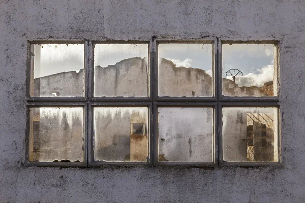 Window of a ruined factory — Stock Photo, Image