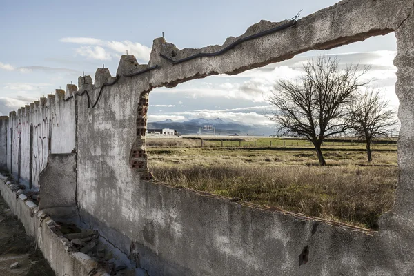 Window of a ruined factory — Stock Photo, Image