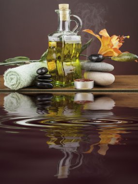 Spa nesneler kırmızı yansıma ile