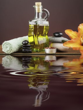 Spa nesneler kırmızı yansıma ile