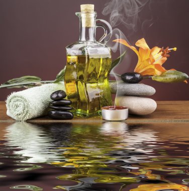 Spa nesneler kırmızı yansıma ile