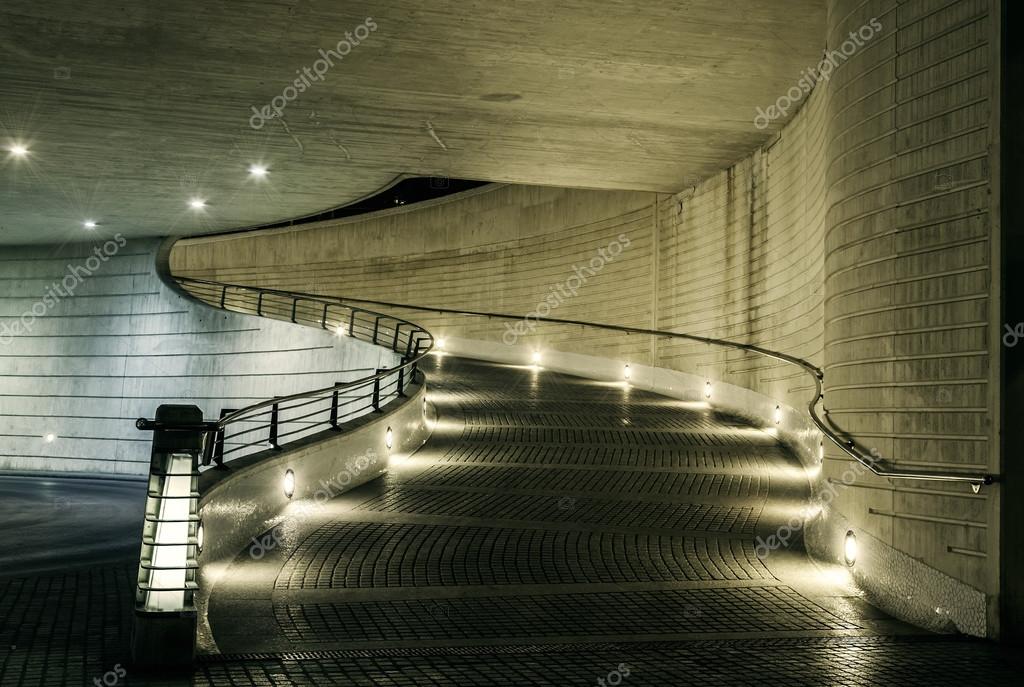 Car ramp. Artificial lighting. — Stock Photo © LUISMARTIN 30129637