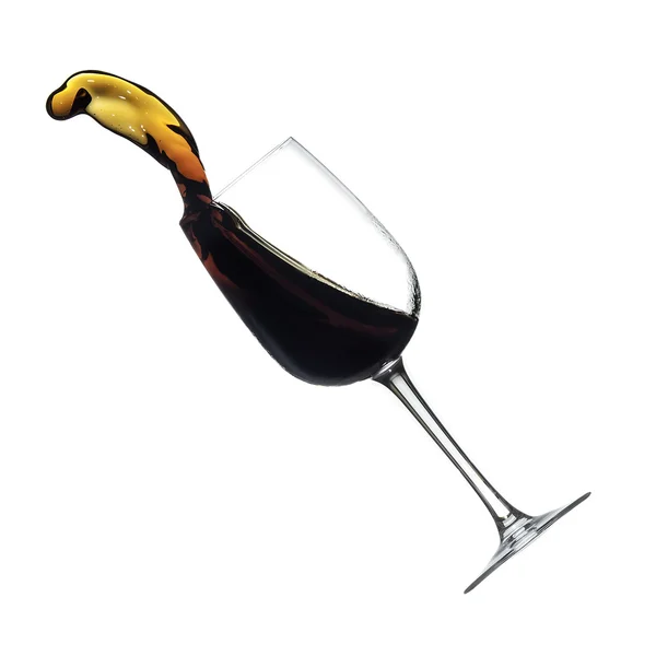 赤ワインのガラスから、孤立したしぶき — ストック写真