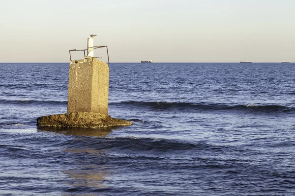 Geodesic vertex dragged by the sea — Stock Photo, Image