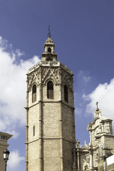 El Miguelete, the gothic bell tower of Valencia Cathedral in Spa — Stock Photo, Image