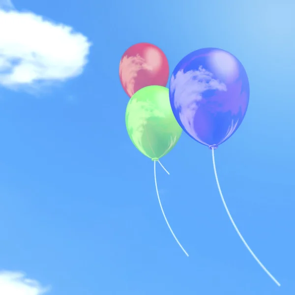 Illüstrasyon mavi gökyüzü altında balon — Stok fotoğraf