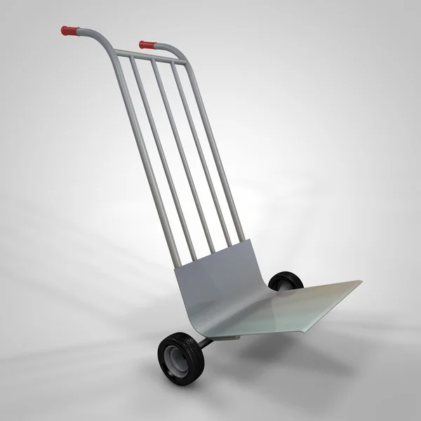 Carrinho de renderização 3d para transportar caixas — Fotografia de Stock