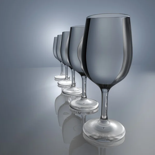 3d render crystal glasses — Stock Photo, Image