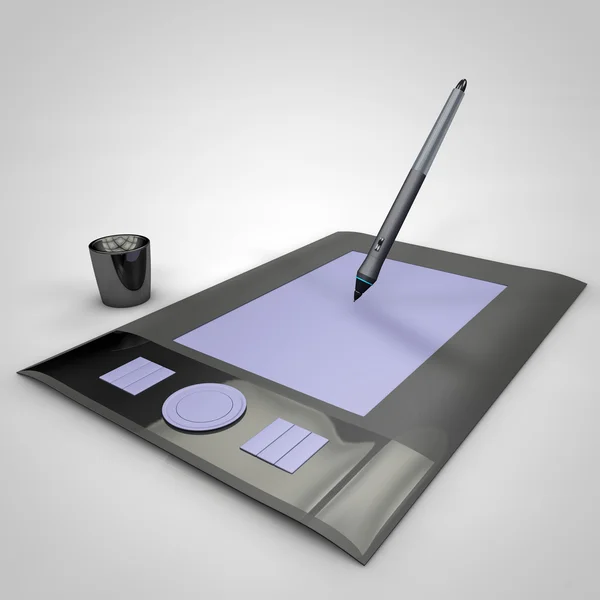 3D render grafik tablet — Stok fotoğraf