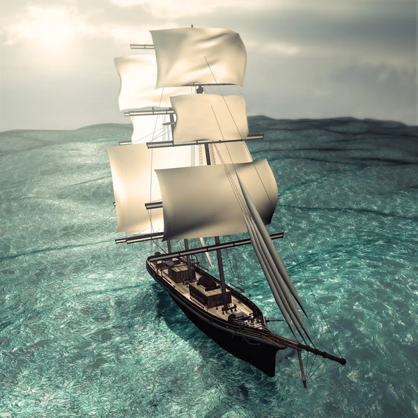 3d renderizar barco pirata — Foto de Stock