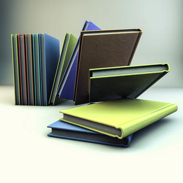 Boeken 3d render — Stockfoto