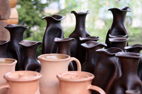 Pitchers on the market in the Minsk region — Stock Photo, Image