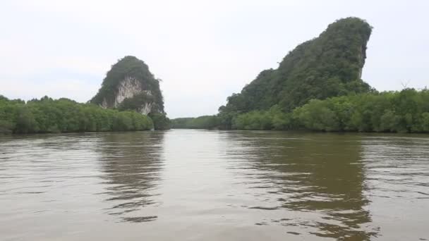 Bateau thaïlandais sur la rivière — Video