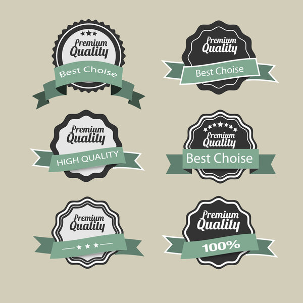 Vector Premium Quality Labels in retro style
