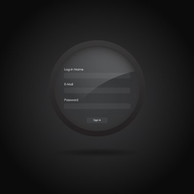 Web giriş formu, siyah