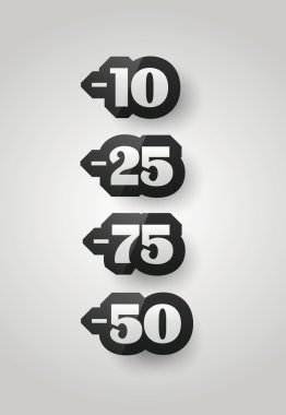 vektör indirim etiketleri