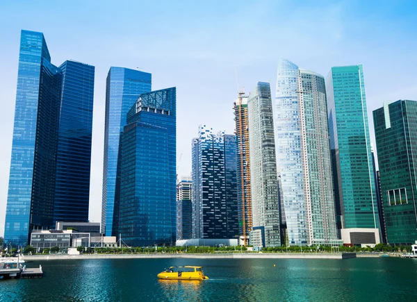 Singapur iş district marina Körfezi manzarası. — Stok fotoğraf