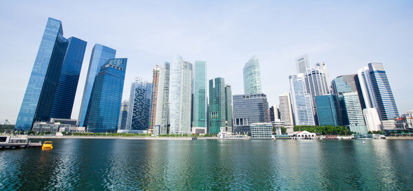 Wide Panorama of Singapore City, Singapore