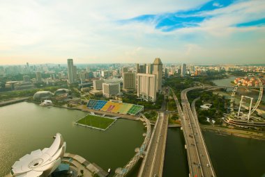 Singapur iş district marina Körfezi
