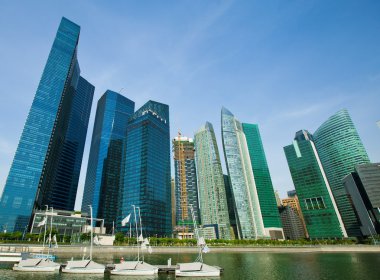 skyline van singapore zakenwijkSingapur iş bölgesinde manzarası