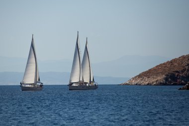 saronic körfez, yunanistan - 23 Eylül: saronic körfez, yunanistan üzerinde 23 Eylül 2012 tarihinde esnasında Yelkenli yat 