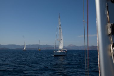 saronic körfez, yunanistan - 23 Eylül: saronic körfez, yunanistan üzerinde 23 Eylül 2012 tarihinde esnasında Yelkenli yat 