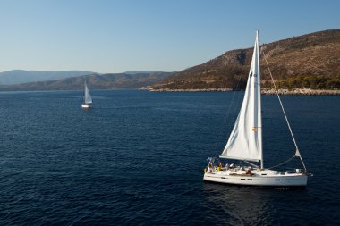 saronic körfez, yunanistan - 23 Eylül: saronic körfez, yunanistan üzerinde 23 Eylül 2012 tarihinde esnasında Yelkenli yat 