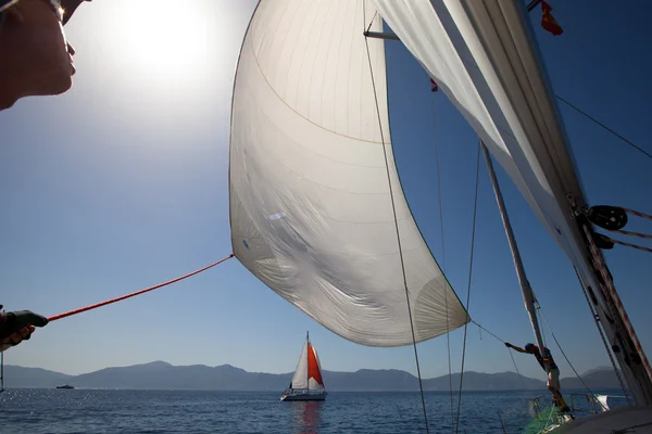 Neznámý námořník se účastní plachetnic "viva Řecko 2012" — Stock fotografie