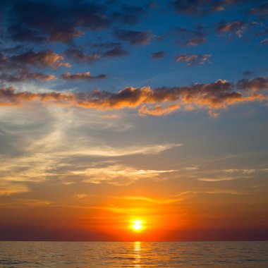 günbatımı okyanus, doğa kompozisyon.