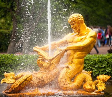 Samson - orta çeşme Sarayı ve Parkı ensemble, peterhof, Rusya Federasyonu.