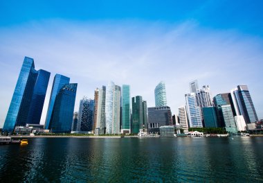 Ufuk çizgisi Singapur 'un geniş manzarası