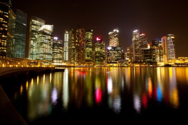 Singapur iş district marina Körfezi