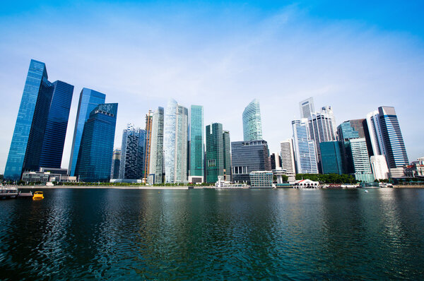 Singapore city skyline.