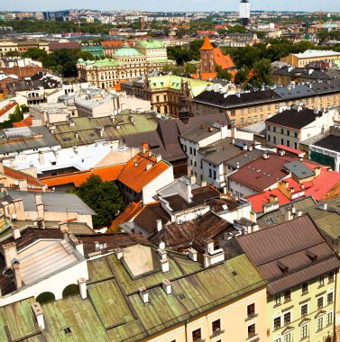kracow, Polonya eski şehrin görünümü.