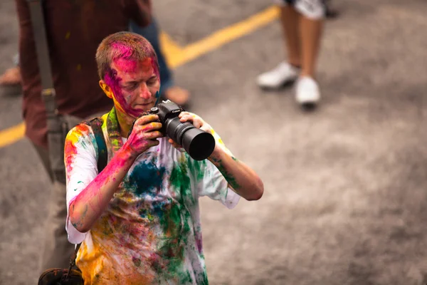 Celebrou Holi Festival of Colors em Kuala Lumpur, Malásia — Fotografia de Stock