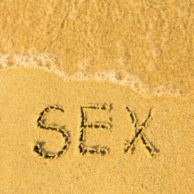 seks - kum plaj doku, deniz dalga yumuşak yazılı.