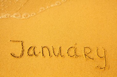 Ocak - kum plaj doku üzerinde yazılı.