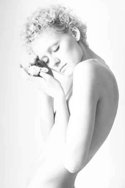 Sensual menina sexy magro (foto preto e branco ) — Fotografia de Stock
