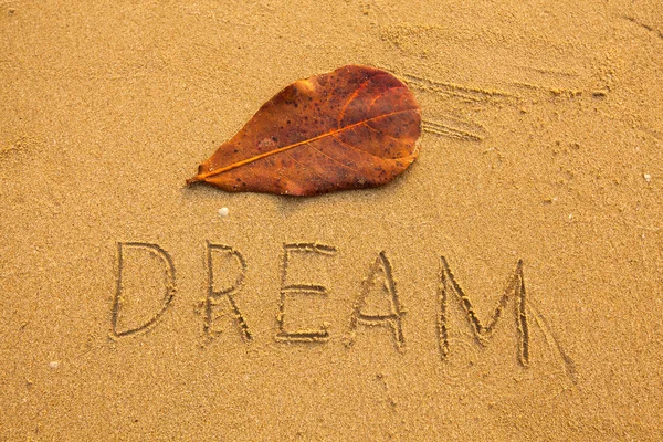 Iscrizione: Sogno sulla sabbia . — Foto Stock