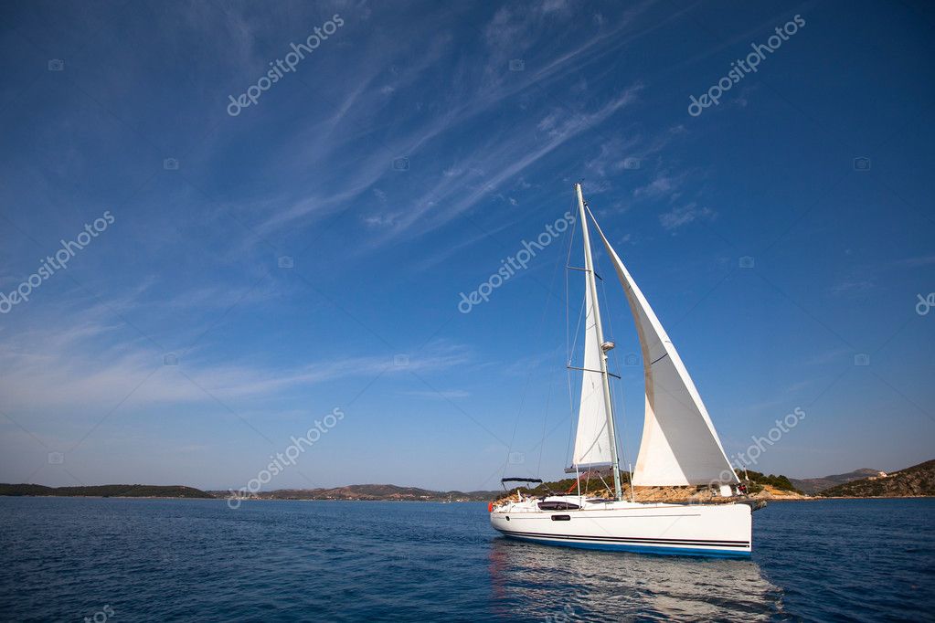 Sailing yacht race, picture with space for text or logos.
