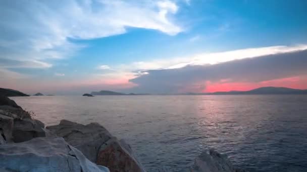 Scène Lever de soleil Time Lapse sur l'île d'Hydra en Grèce — Video