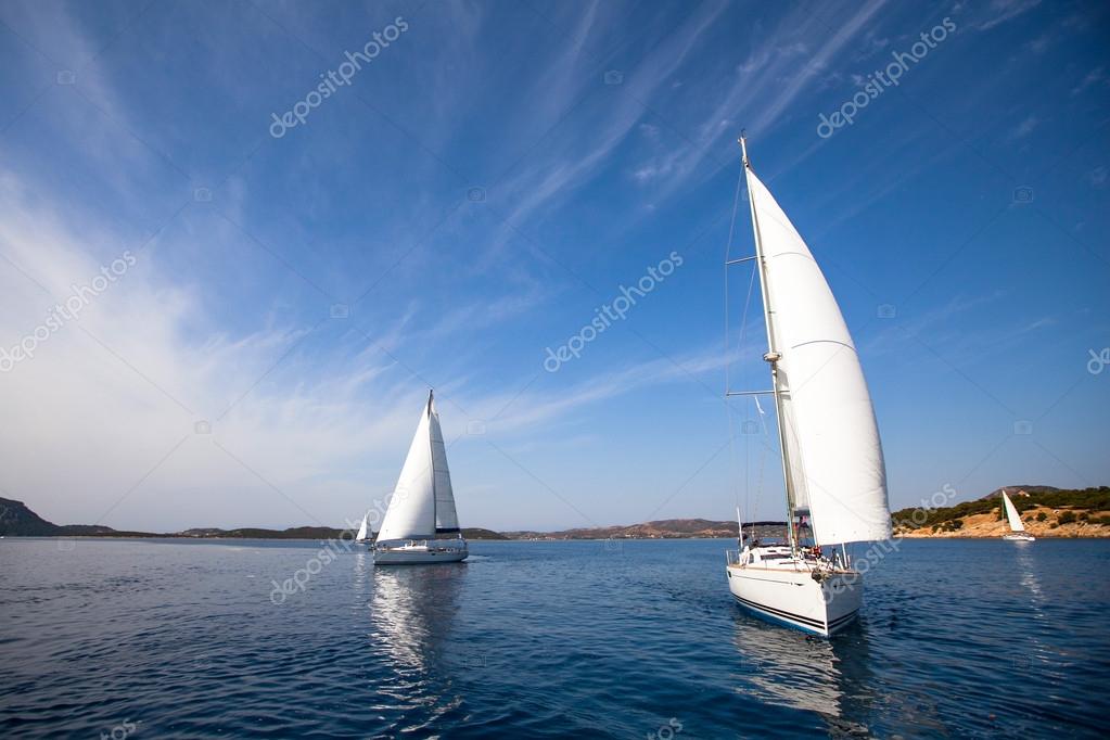 Sailing yacht race - picture with space for text (or logos)