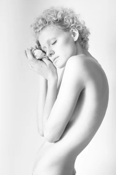 Αισθησιακό λεπτή σέξι κορίτσι, μαύρο και άσπρο φωτογραφία — Φωτογραφία Αρχείου